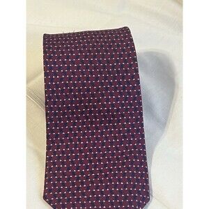 Vintage Brooks Brothers Makers Burgundy Neat Silk Tie Macclesfield Pattern